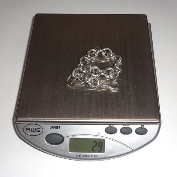 Milor Ultrafine 950 (purer than 925 Sterling Silver) Rolo ChainLink 8" Bracelet - Picture 7 of 7